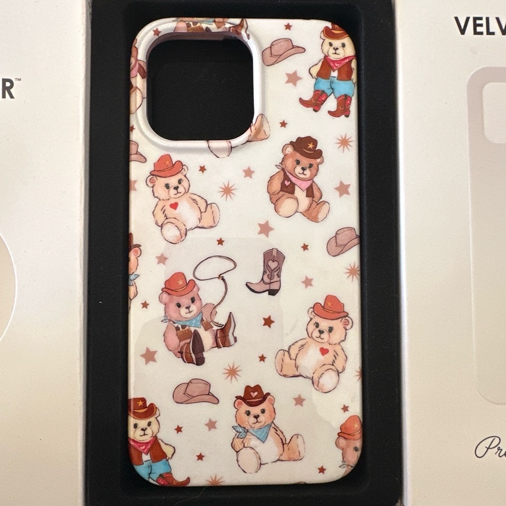 Velvet Caviar Cowboy Bear Phone Case - Cream and Brown